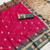 Excellent Dark Pink Soft Banarasi Silk Saree With Stunner Blouse Piece