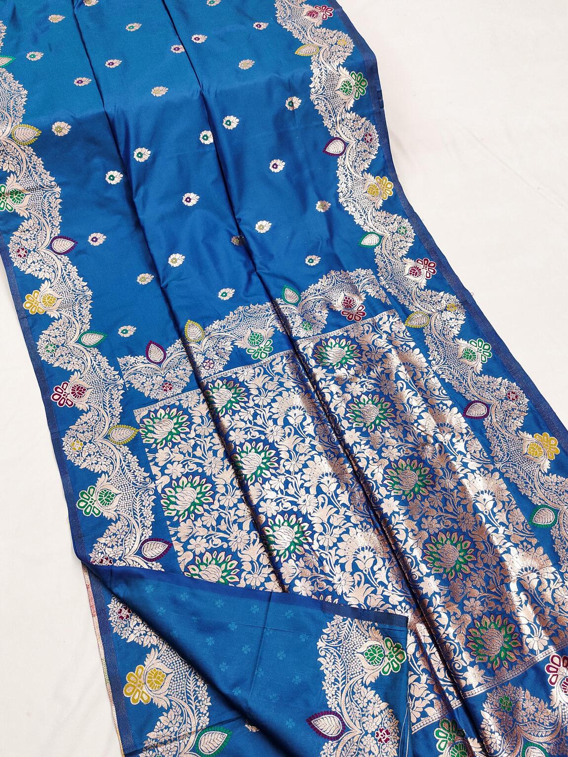 Unequalled Firozi Soft Banarasi Silk Saree With Amazing Blouse Piece