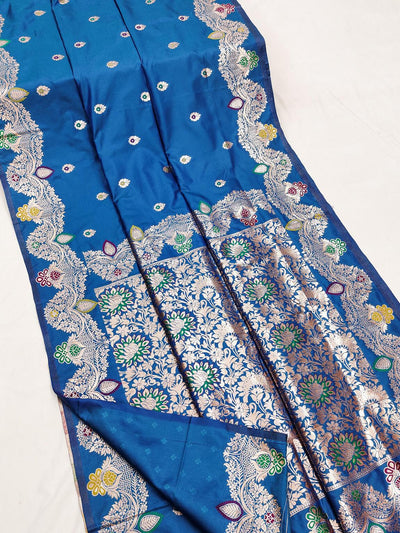 Unequalled Firozi Soft Banarasi Silk Saree With Amazing Blouse Piece