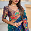 Lassitude Rama Paithani Silk Saree With Nemesis Blouse Piece
