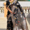 Flaunt Black Soft Banarasi Silk Saree With Outstanding Blouse Piece