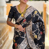 Flaunt Black Soft Banarasi Silk Saree With Outstanding Blouse Piece