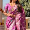 Felicitous Lavender Soft Banarasi Silk Saree With Susurrous Blouse Piece