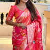 Winsome Magenta Soft Banarasi Silk Saree With Lassitude  Blouse Piece