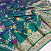 Denouement Rama Soft Banarasi Silk Saree With Fragrant Blouse Piece