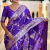 Proficient Royal Purple Soft Banarasi Silk Saree With Enigmatic Blouse Piece