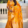 Nectarous Yellow Soft Banarasi Silk Saree With Seraphic Blouse Piece
