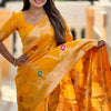 Nectarous Yellow Soft Banarasi Silk Saree With Seraphic Blouse Piece