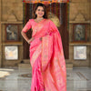Lustrous Pink Soft Banarasi Silk Saree With Mellifluous Blouse Piece