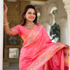 Lustrous Pink Soft Banarasi Silk Saree With Mellifluous Blouse Piece