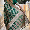 Innovative Dark Green Soft Banarasi Silk Saree With Lovely Blouse Piece