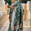 Innovative Dark Green Soft Banarasi Silk Saree With Lovely Blouse Piece