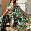 Innovative Dark Green Soft Banarasi Silk Saree With Lovely Blouse Piece