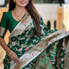 Innovative Dark Green Soft Banarasi Silk Saree With Lovely Blouse Piece