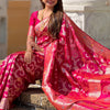 Capricious Dark Pink Soft Banarasi Silk Saree With Unique Blouse Piece
