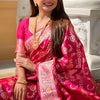 Capricious Dark Pink Soft Banarasi Silk Saree With Unique Blouse Piece