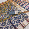 Staring Grey Soft Banarasi Silk Saree With Blooming Blouse Piece