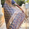 Staring Grey Soft Banarasi Silk Saree With Blooming Blouse Piece