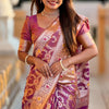 Mesmeric Purple Soft Banarasi Silk Saree With Ideal Blouse Piece