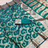 Divine Rama Soft Banarasi Silk Saree With Conflate Blouse Piece