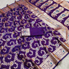 Evocative Royal Purple Soft Banarasi Silk Saree With Moiety Blouse Piece