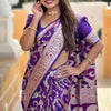 Evocative Royal Purple Soft Banarasi Silk Saree With Moiety Blouse Piece