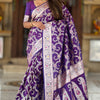 Evocative Royal Purple Soft Banarasi Silk Saree With Moiety Blouse Piece