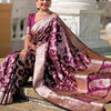 Surreptitious Wine Soft Banarasi Silk Saree With Engaging Blouse Piece