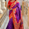 Exuberant Purple Paithani Silk Saree With Tremendous Blouse Piece