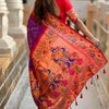 Exuberant Purple Paithani Silk Saree With Tremendous Blouse Piece