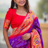 Exuberant Purple Paithani Silk Saree With Tremendous Blouse Piece