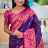 Adorable Purple Paithani Silk Saree With Ravishing Blouse Piece