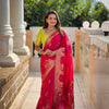 Radiant Dark Pink Soft Banarasi Silk Saree With Beautiful Blouse Piece