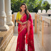 Radiant Dark Pink Soft Banarasi Silk Saree With Beautiful Blouse Piece