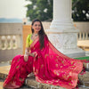 Radiant Dark Pink Soft Banarasi Silk Saree With Beautiful Blouse Piece