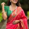 Tempting Pink Paithani Silk Saree With Felicitous Blouse Piece