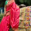Tempting Pink Paithani Silk Saree With Felicitous Blouse Piece