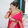 Twirling Dark Pink Paithani Silk Saree With Jazzy Blouse Piece