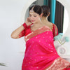 Twirling Dark Pink Paithani Silk Saree With Jazzy Blouse Piece