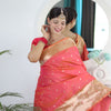 Flameboyant Peach Paithani Silk Saree With Fairytale Blouse Piece