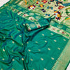 Traditional Green Paithani Silk Saree With Dalliance Blouse Piece