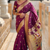 Elaborate Purple Paithani Silk Saree With Scintillating Blouse Piece