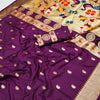 Elaborate Purple Paithani Silk Saree With Scintillating Blouse Piece