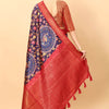 Impressive Royal Blue Kalamkari Printed Saree With Preferable Blouse Piece