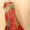 Ideal Yellow Kalamkari Printed Saree With Effervescent Blouse Piece