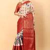 Dissemble Beige Kalamkari Printed Saree With Sempiternal Blouse Piece