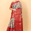 Amiable Beige Kalamkari Printed Saree With Symmetrical Blouse Piece