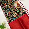 Proficient Black Kalamkari Printed Saree With Symmetrical Blouse Piece