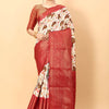 Magnetic Beige Kalamkari Printed Saree With Redolent Blouse Piece