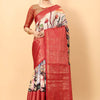 Panoply Beige Kalamkari Printed Saree With Eloquence Blouse Piece
